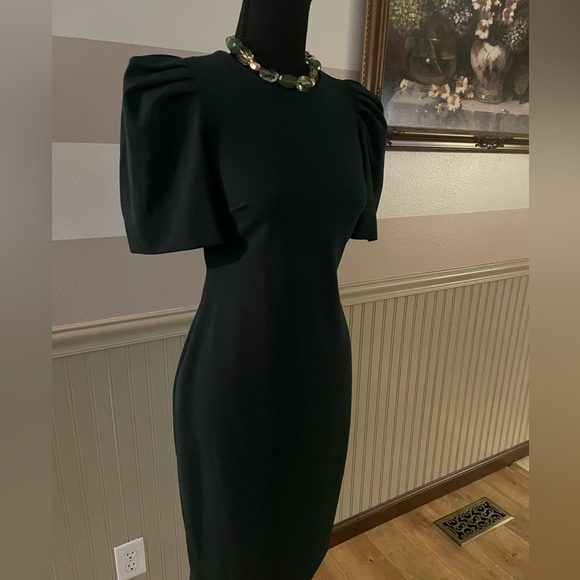 Calvin Klein Green Puff Sleeve Sheath Dress - Picture 7 of 8